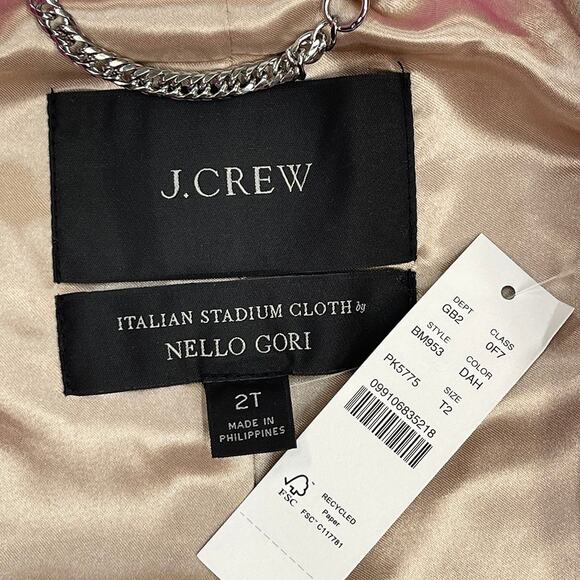J.Crew TALL Cocoon Coat in Italian Stadium Cloth Sz 2T New $375 Dahlia Pink Wool - Picture 8 of 10